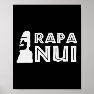 Poster Felz pascoa da Polinésia Rapa Nui Moai Páscoa Isla