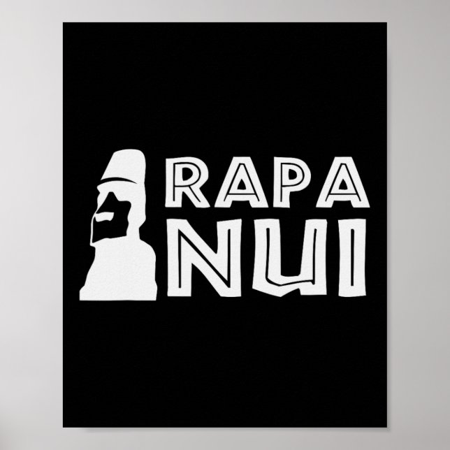 Poster Felz pascoa da Polinésia Rapa Nui Moai Páscoa Isla (Frente)