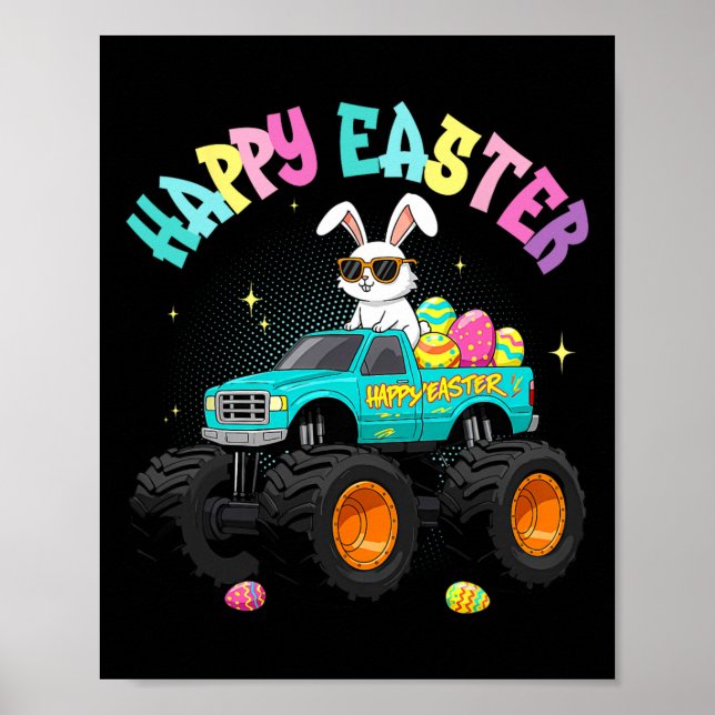 Poster Felz pascoa De Monstro Bonito Para Crianças (Frente)