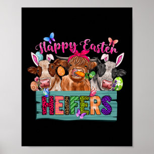 Poster Felz pascoa De Novilhas Páscoas Com Coelhinho De O