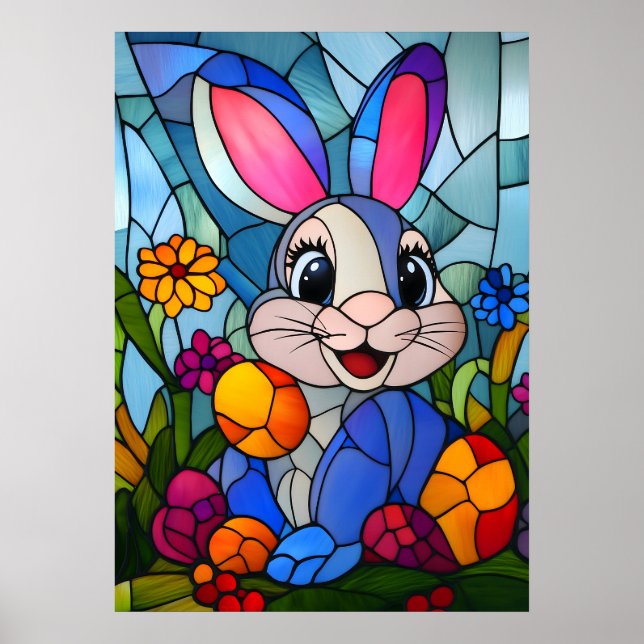 Poster Felz pascoa De Vidro Mantido Cony Wall Art (Frente)