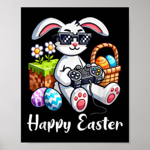 Poster Felz pascoa Dia Coelhinho de Ovos Jogo Crianças de