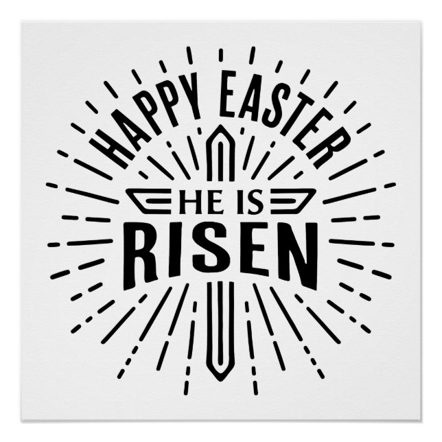 Póster Felz pascoa Ele está levantado (Frente)