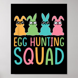 Poster Felz pascoa Familiar De Ovos De Caça À Esquadra