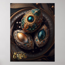 Poster Felz pascoa. Ovos de Páscoa mágicos