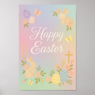 Poster felz pascoa Pastel Bunny Wall Art