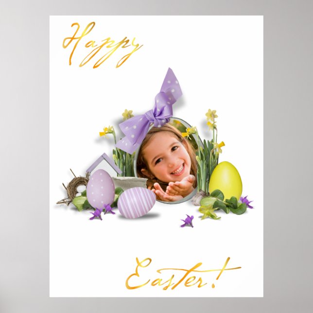 Poster Felz pascoa. Uma foto do seu bebê. (Frente)