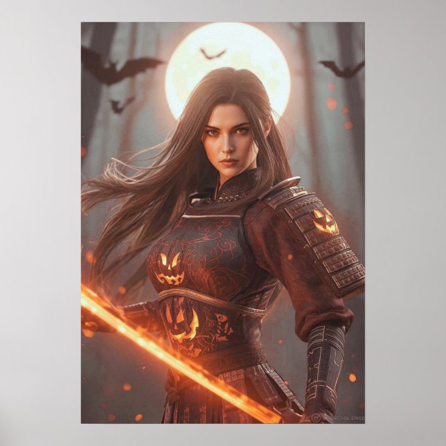Poster Female Samurai Warrior No.2 – Halloween Edition  (Frente)