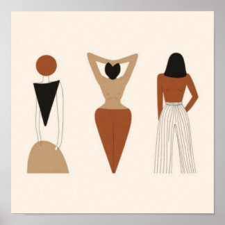 Poster Feminine Geometric Line Art Set VII