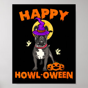 Poster Feminino Traje de Bruxa Cachorro Bulldog Francês P