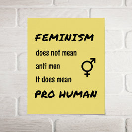 Poster Feminismo cita tipografia pró-humana