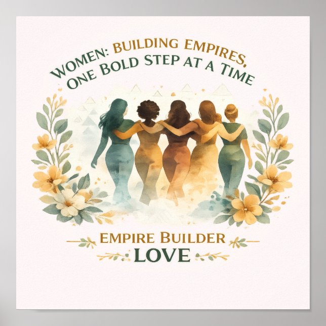 Poster Feminist Inspirational T Shirt, Strong Women Unity (Frente)