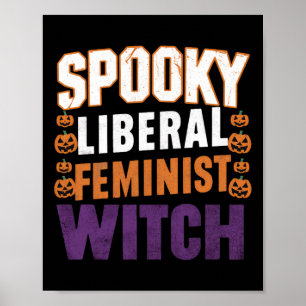 Poster Feminista Liberal Spooky Bruxa Feminista F