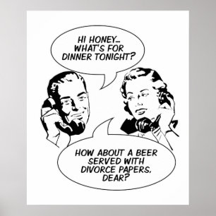 Poster feminista retro do humor