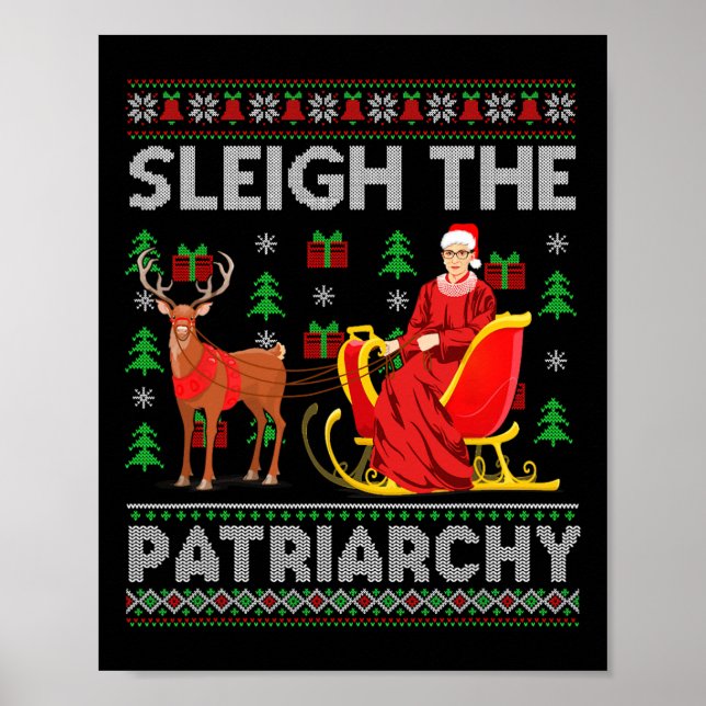 Poster Feminista Ruth Bader Ginsburg Rbg Xmas Sleigh P (Frente)