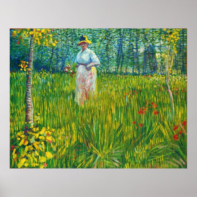 Poster Femme dans un Jardin (van Gogh) (Frente)