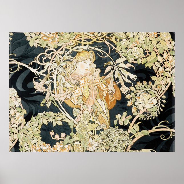 Poster Femme de Mucha a la Marguerite (Frente)