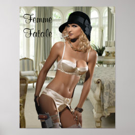 Poster Femme Fatale 1920 - Fumar e Armas