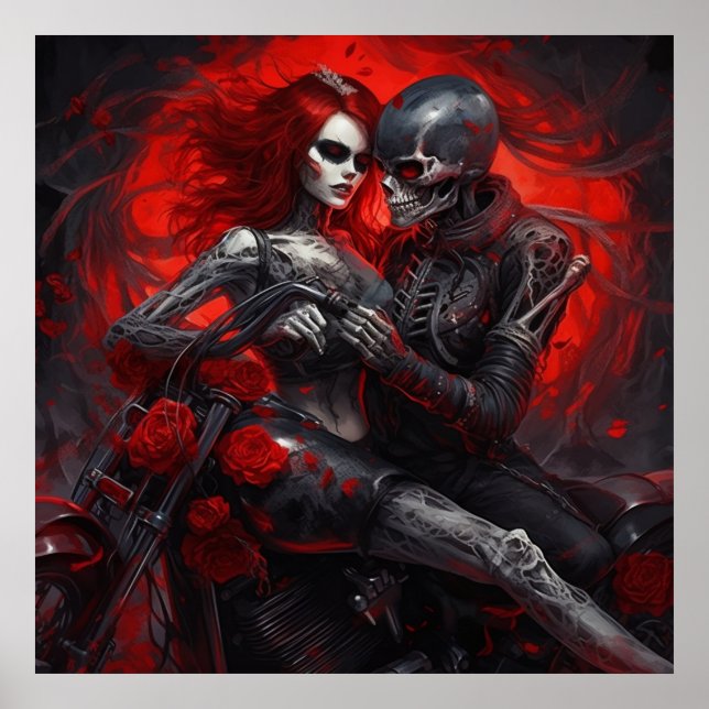 Poster Femme Intrépide à Moto (Frente)