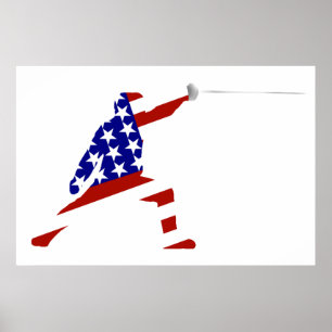 Póster Fencer All-American / Esgrima