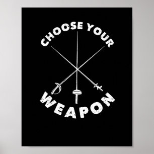Poster Fencing saber epee foil epee fencer select