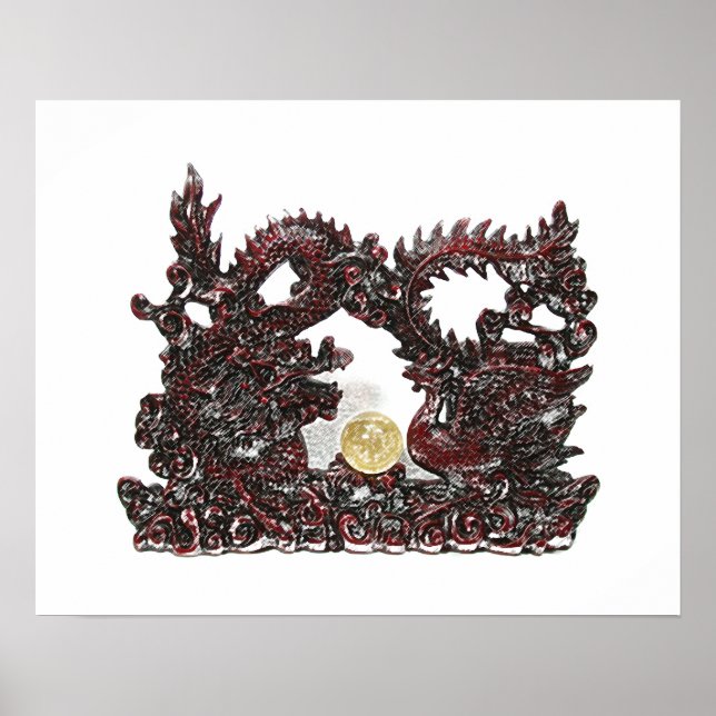 Póster Feng Shui Dragon & Phoenix (Frente)