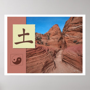 Póster Feng Shui: Imagens de Bagua: Paisagem da terra