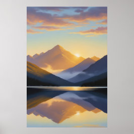 Poster Feng Shui Mountain Sunrise