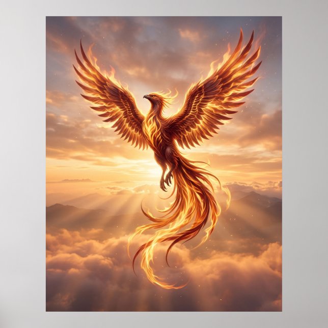 Poster Fênix de Fogo Raio da Aurora (Frente)