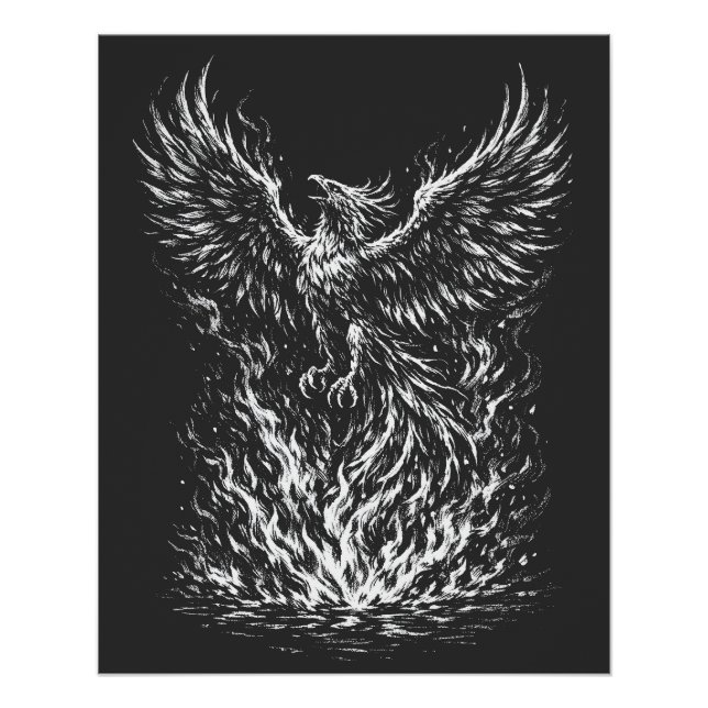 Póster Fênix Ressurgindo das Chamas por BurnsInHell (Frente)