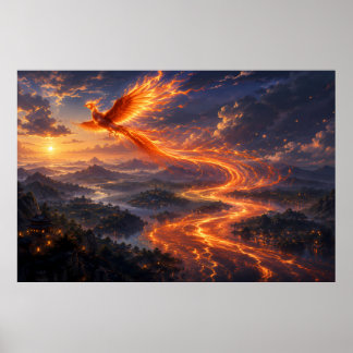 Poster Fenix Rio de Luz Fantasia Paisagem