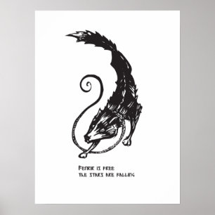 Poster Fenrir Fenris está livre cachorro mitologia nórdic