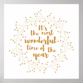 Póster Fera de Natal maravilhosa - ouro