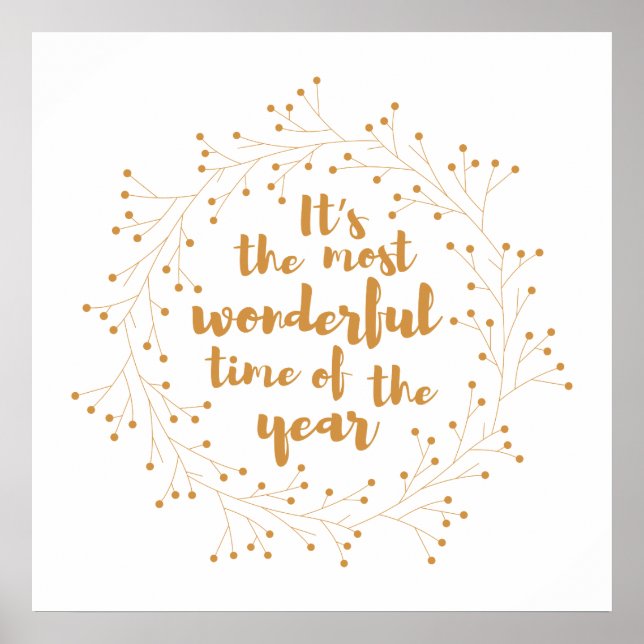 Póster Fera de Natal maravilhosa - ouro (Frente)