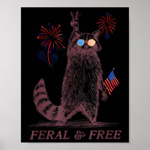Poster Feral &amp; Feral Patriótico Funny Funny Feral E
