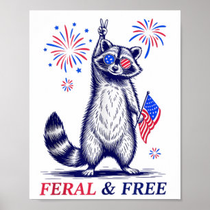 Poster Feral & Feral Patriótico Funny Funny Feral E