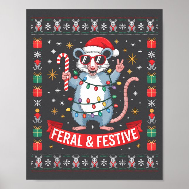Poster Feral And Festive Ossum Christmas Sweater  (Frente)