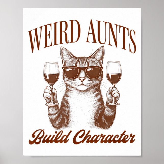 Poster Feral Aunt Cat Lover Cat Auntie Weird Aunts Build  (Frente)