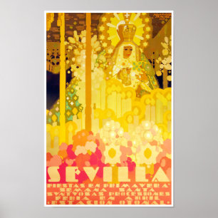 Poster Feria de Sevilla Espanha viagens vintage