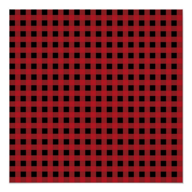 Póster Feriado da Xadrez de Buffalo Vermelho (Frente)