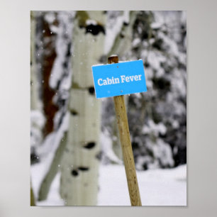 Poster Feriado de Febre de Cabina de inverno - neve