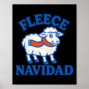 Poster Feriado de Natal do Fleece Navidad Funny Shep Pun 