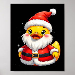 Poster Feriado de Natal Gelado com Pato de Borracha papai