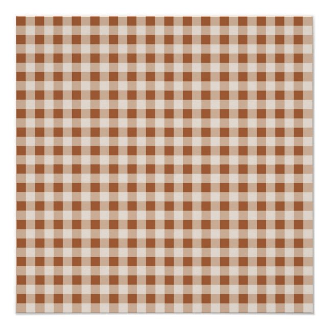 Póster Feriado de Xadrez de Búfalo Castanho (Frente)