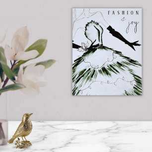 Poster Feriado do Modelo de Moda Vogue de Aquarela