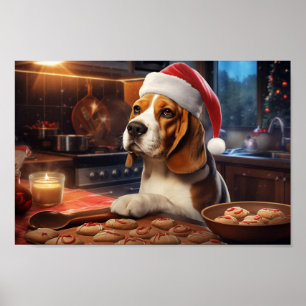 Poster Feriado Festivo de Beagle Christmas