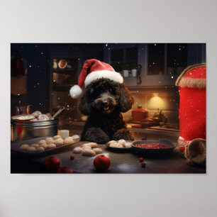 Poster Feriado Festivo de Cookies de Poodle Christmas