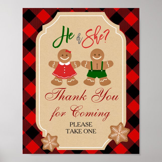 Poster Feriado Gingerbird Obrigado por vir a Favor (Frente)