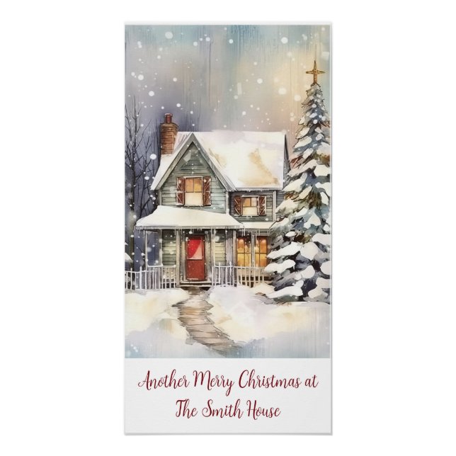 Póster Feriado Personalizado Da Sua Própria Imagem De Tex (Frente)