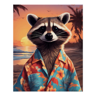 Póster Feriado Raccoon